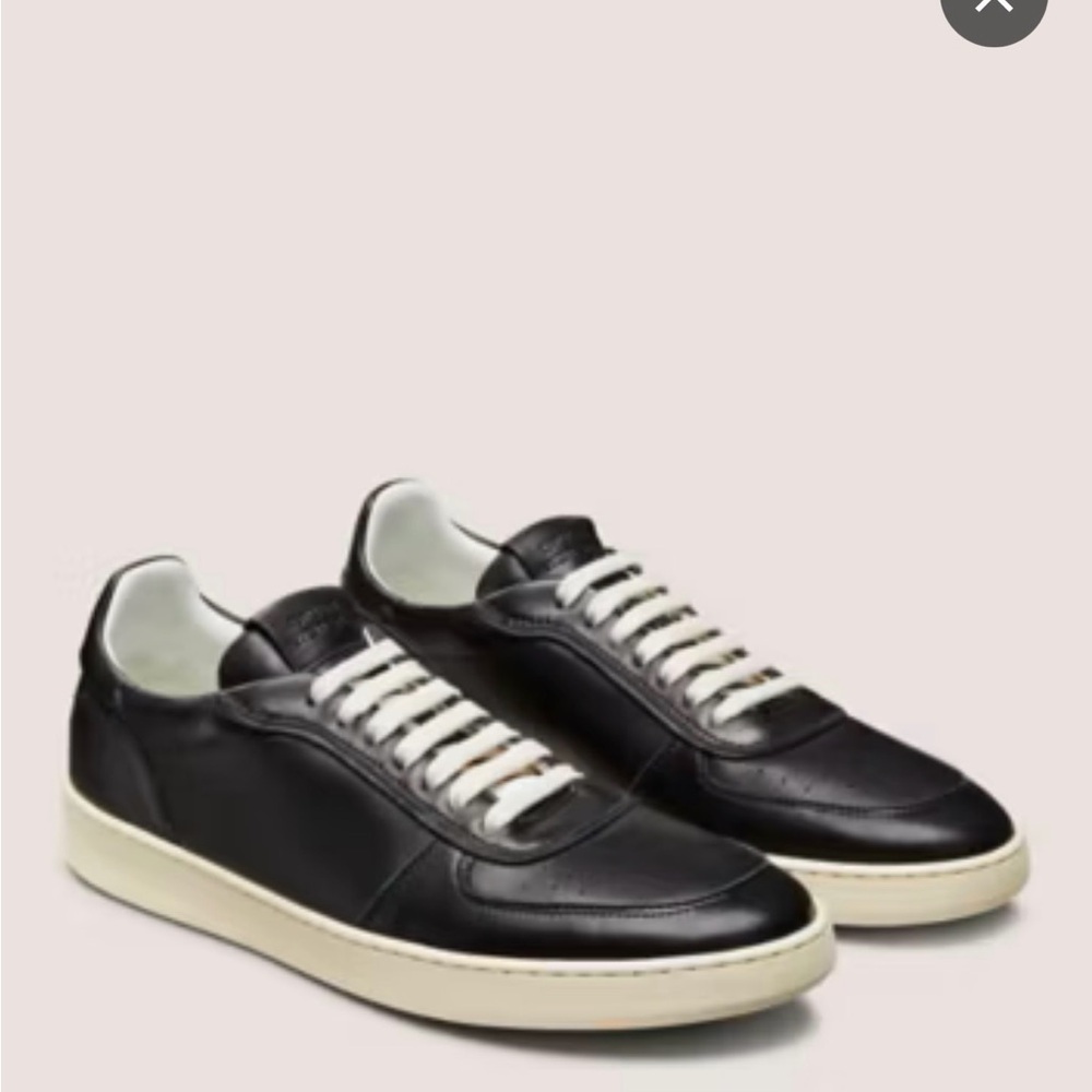 Stuart Weitzman Black and Cream Women's Leather Sneakers